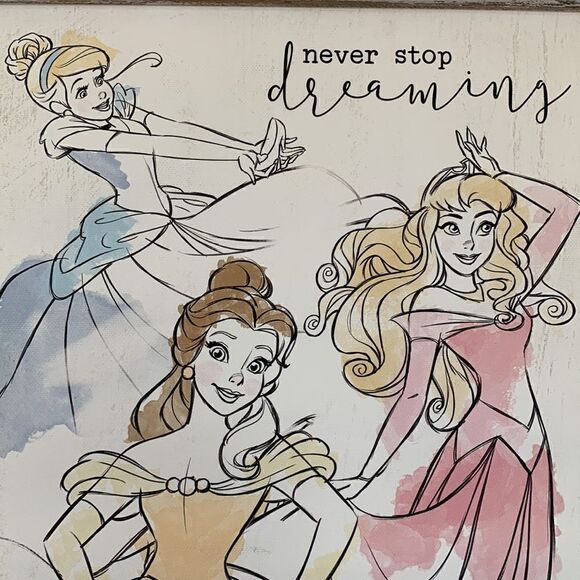 Disney Princesses Distressed wall canvas art Cinderella, Sleeping Beauty & Belle - Picture 3 of 4